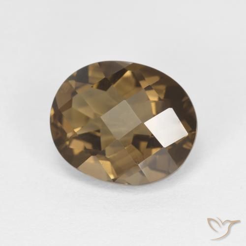 Quartz fumé Brun café naturelle ovale, 2.40 ct, VVS