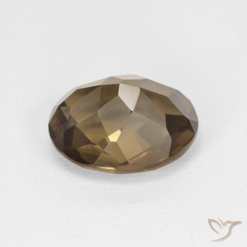 Quartz fumé Brun café naturelle ovale, 2.40 ct, VVS