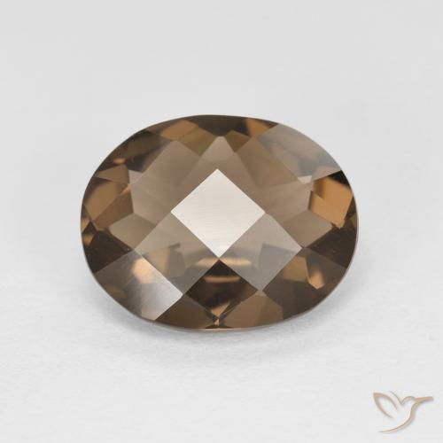 2.10ct Naturel Brun moyen-foncé Quartz fumé, ovale, VVS