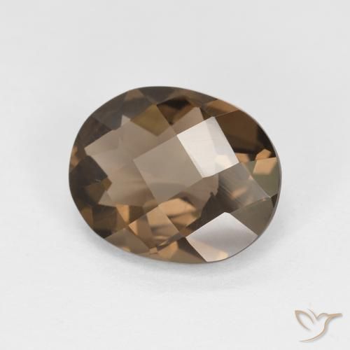 Quartz fumé Brun moyen-foncé naturelle ovale, 2.10 ct, VVS
