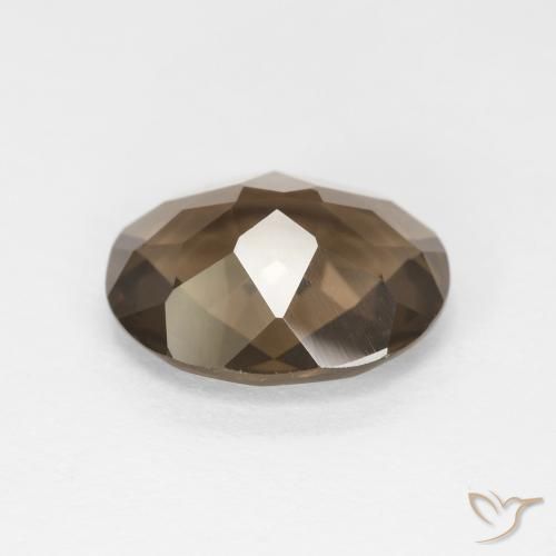 Quartz fumé Brun moyen-foncé naturelle ovale, 2.10 ct, VVS