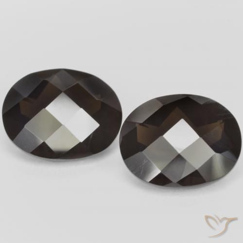 4.84ctw Naturel Marron foncé Quartz fumé, ovale, VVS