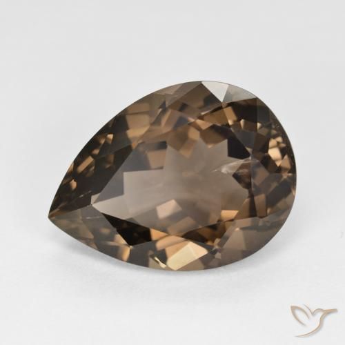 6.54ct Naturel Marron clair Quartz fumé, En forme de poire, VS
