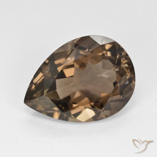 Quartz fumé Marron clair naturelle En forme de poire, 6.54 ct, VS
