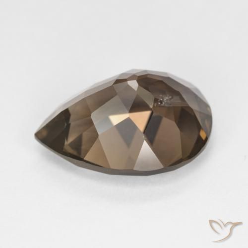 Quartz fumé Marron clair naturelle En forme de poire, 6.54 ct, VS