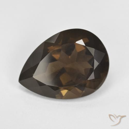 Quartz fumé Brun chocolat naturelle En forme de poire, 5.95 ct, VS