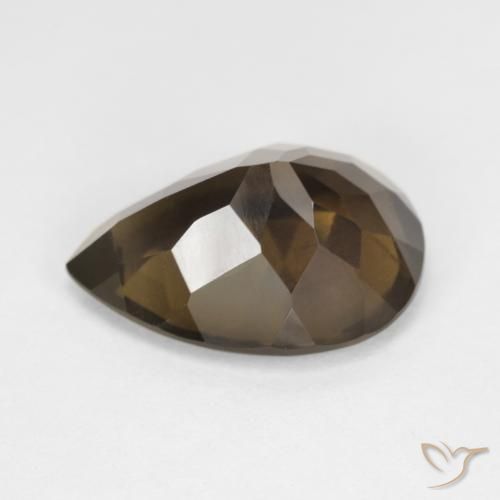 Quartz fumé Brun chocolat naturelle En forme de poire, 5.95 ct, VS