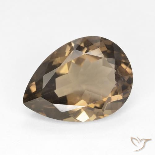 6.31ct Naturel Medium Light-Brown Quartz fumé, En forme de poire, VVS-VS
