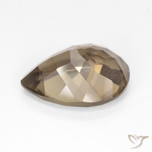 Quartz fumé Medium Light-Brown naturelle En forme de poire, 6.31 ct, VVS-VS