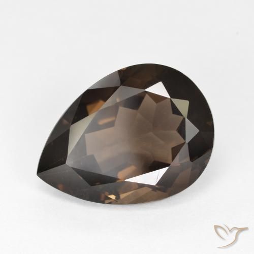 Quartz fumé Brun chocolat naturelle En forme de poire, 6.58 ct, VVS