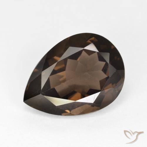 Quartz fumé Brun chocolat naturelle En forme de poire, 6.58 ct, VVS