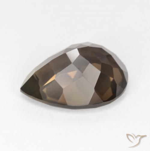 Quartz fumé Brun chocolat naturelle En forme de poire, 6.58 ct, VVS