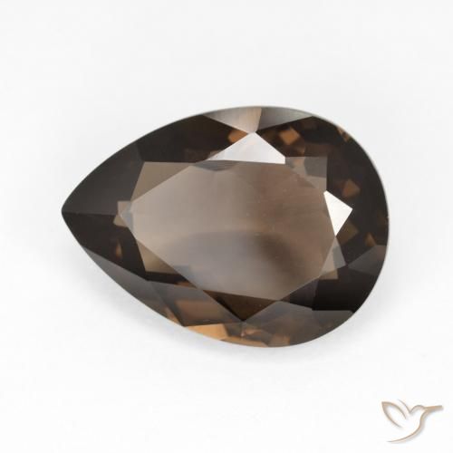 Quartz fumé Brun naturelle En forme de poire, 6.04 ct, VVS