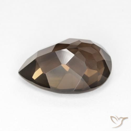 Quartz fumé Brun naturelle En forme de poire, 6.04 ct, VVS