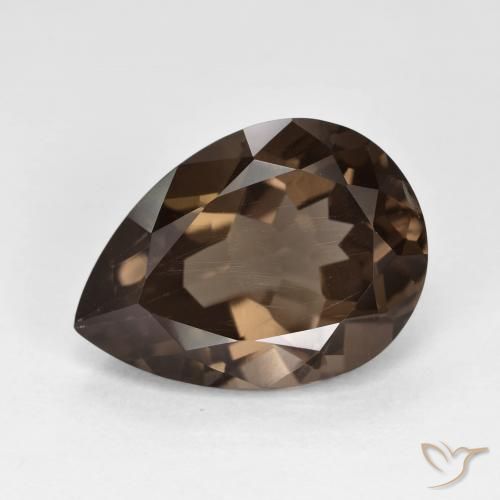 6.21ct Naturel Brun pain d'épices Quartz fumé, En forme de poire, VVS