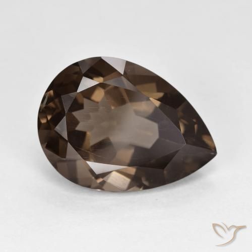Quartz fumé Brun pain d'épices naturelle En forme de poire, 6.21 ct, VVS