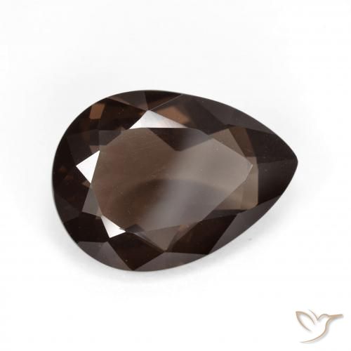 Quartz fumé Brun naturelle En forme de poire, 5.36 ct, VVS