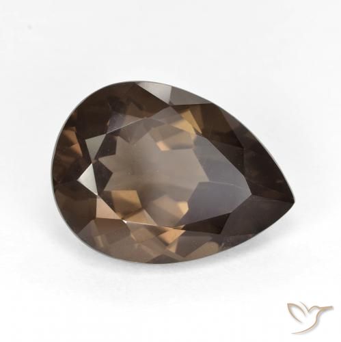 Quartz fumé Marron chaud naturelle En forme de poire, 6.12 ct, VVS-VS
