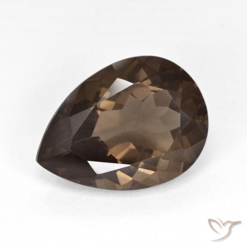 Quartz fumé Marron chaud naturelle En forme de poire, 6.12 ct, VVS-VS