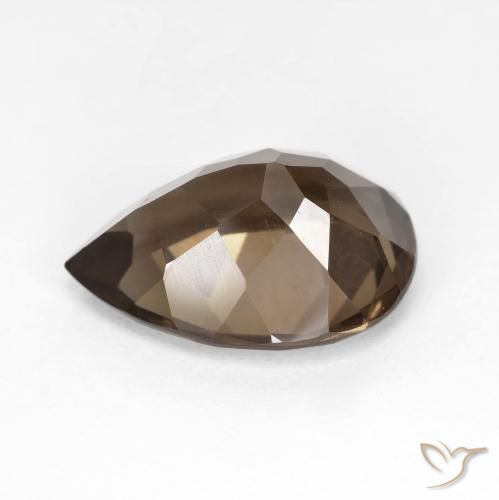 Quartz fumé Marron chaud naturelle En forme de poire, 6.12 ct, VVS-VS