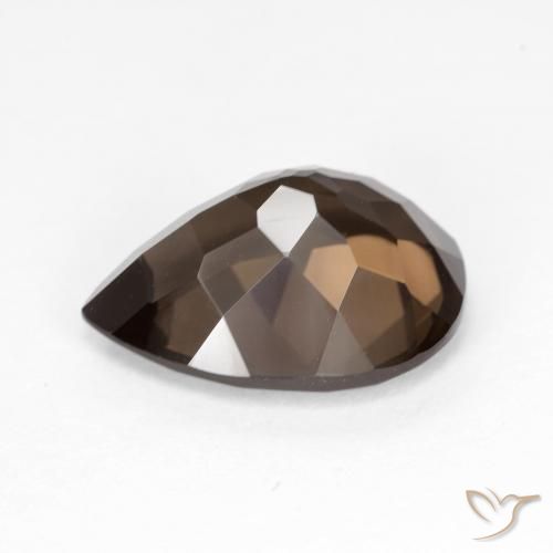 Quartz fumé Marron foncé naturelle En forme de poire, 6.01 ct, VVS