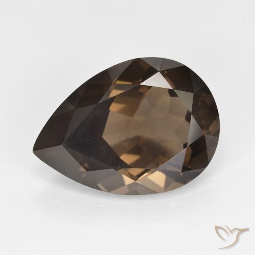 5.68ct Naturel Marron ambré Quartz fumé, En forme de poire, VVS