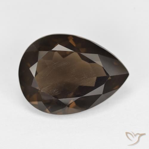 6.11ct Naturel Brun Quartz fumé, En forme de poire, VVS