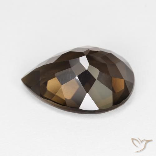 Quartz fumé Brun naturelle En forme de poire, 6.11 ct, VVS