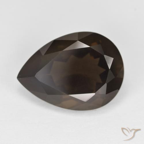 6.28ct Naturel Marron foncé Quartz fumé, En forme de poire, VVS