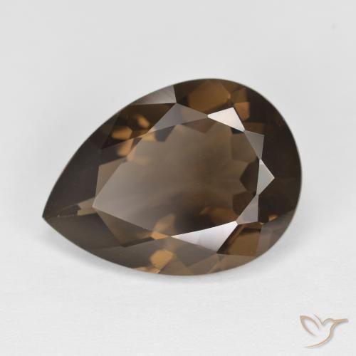 5.67ct Naturel Marron foncé Quartz fumé, En forme de poire, VVS