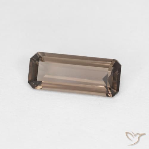 0.86ct Naturel Medium Dark-Brown Quartz fumé, Taille émeraude, VVS