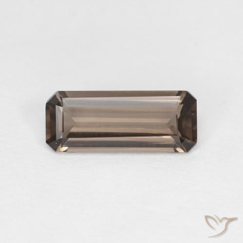 Quartz fumé Medium Dark-Brown naturelle Octogone / coupe Émeraude, 0.86 ct, VVS