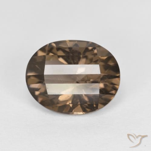 Quartz fumé Moka léger naturelle ovale, 2.47 ct, VS