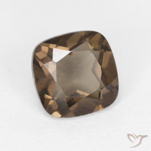 Quartz fumé Marron clair naturelle Coussin, 0.90 ct, VVS-VS