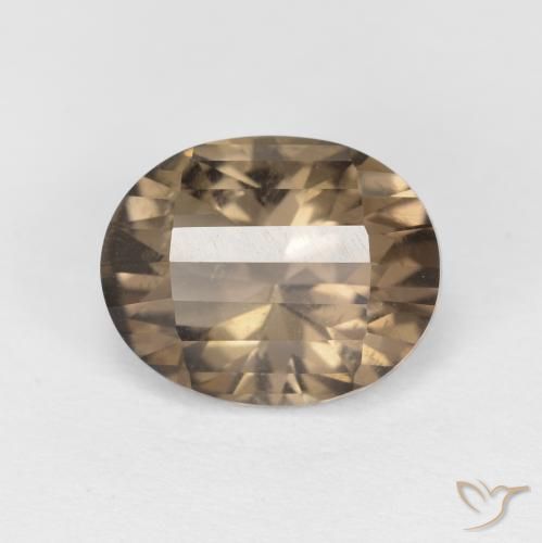 2.66ct Naturel Medium Light-Brown Quartz fumé, ovale, VS