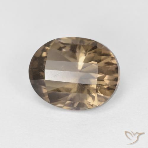 Quartz fumé Medium Light-Brown naturelle ovale, 2.66 ct, VS