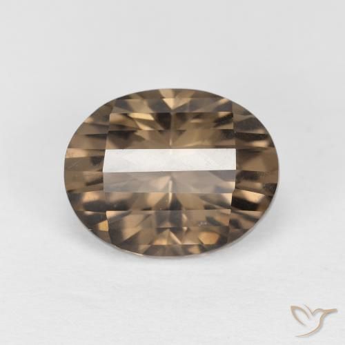 Quartz fumé Medium Light-Brown naturelle ovale, 2.61 ct, VS