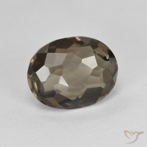 Quartz fumé Bois brun naturelle ovale, 2.74 ct, VVS