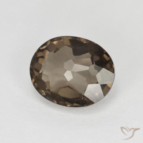 Quartz fumé Marron clair naturelle ovale, 2.21 ct, VVS