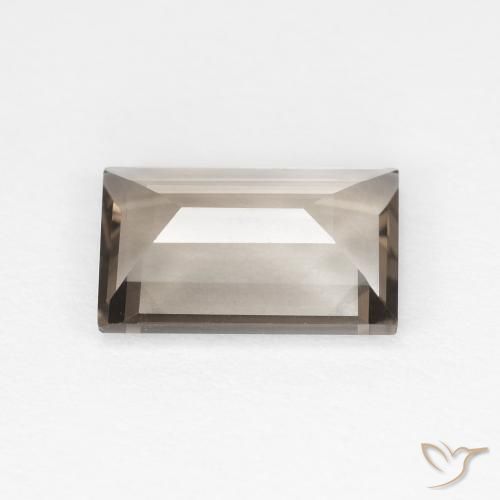 Quartz fumé Brun neutre léger naturelle Baquette, 1.36 ct, VVS