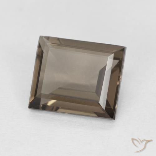 Quartz fumé Medium Dark-Brown naturelle Baquette, 0.86 ct, VVS