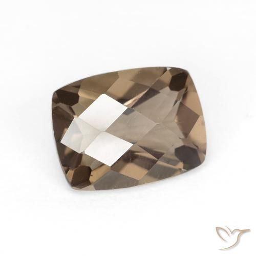 Quartz fumé Medium Light-Brown naturelle Coussin, 1.82 ct, VVS