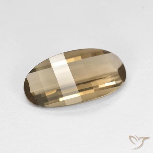 Quartz fumé Moka léger naturelle ovale, 2.42 ct, VVS