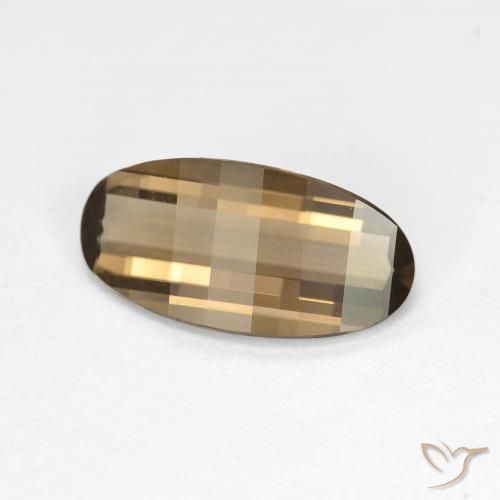 Quartz fumé Moka léger naturelle ovale, 2.28 ct, VVS