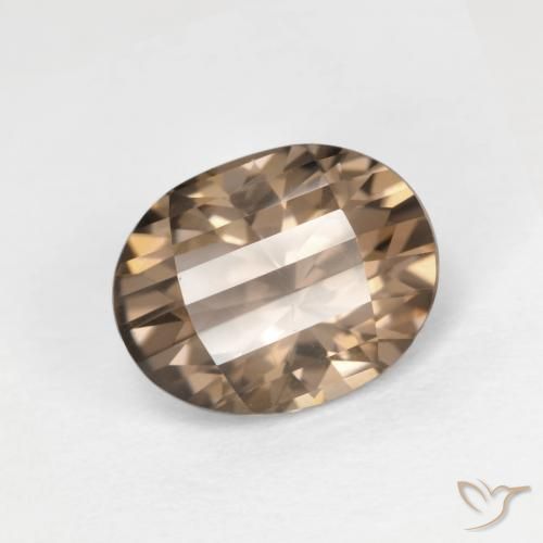 Quartz fumé Moka léger naturelle ovale, 2.51 ct, VVS
