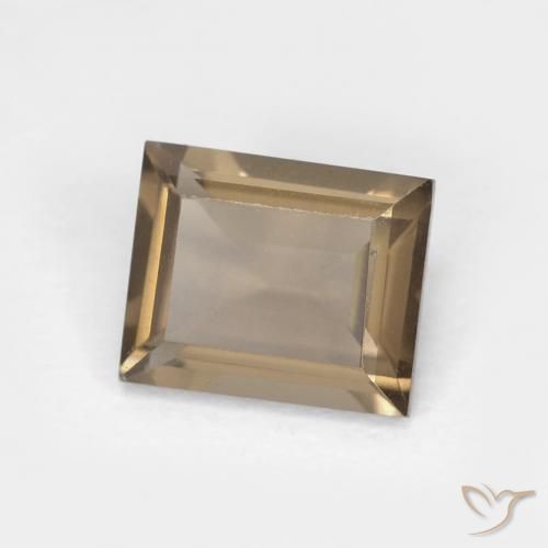 Quartz fumé Medium Light-Brown naturelle Baquette, 0.88 ct, VVS