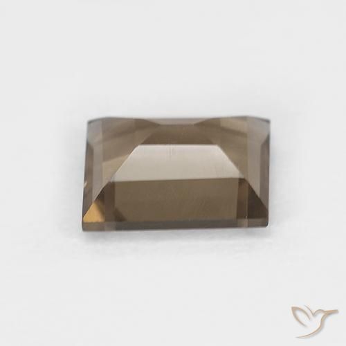 Quartz fumé Medium Light-Brown naturelle Baquette, 0.88 ct, VVS