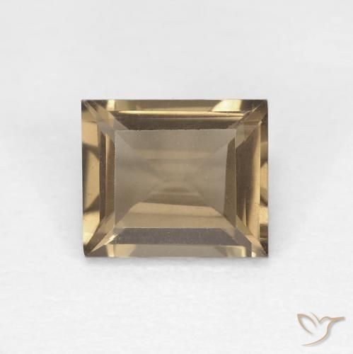 0.89ct Naturel Moka léger Quartz fumé, Baquette, VVS