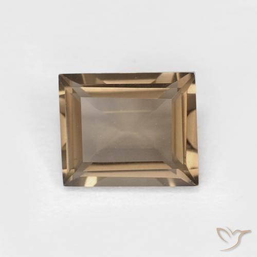 0.87ct Naturel Medium Light-Brown Quartz fumé, Baquette, VVS