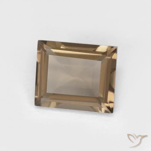 Quartz fumé Medium Light-Brown naturelle Baquette, 0.87 ct, VVS